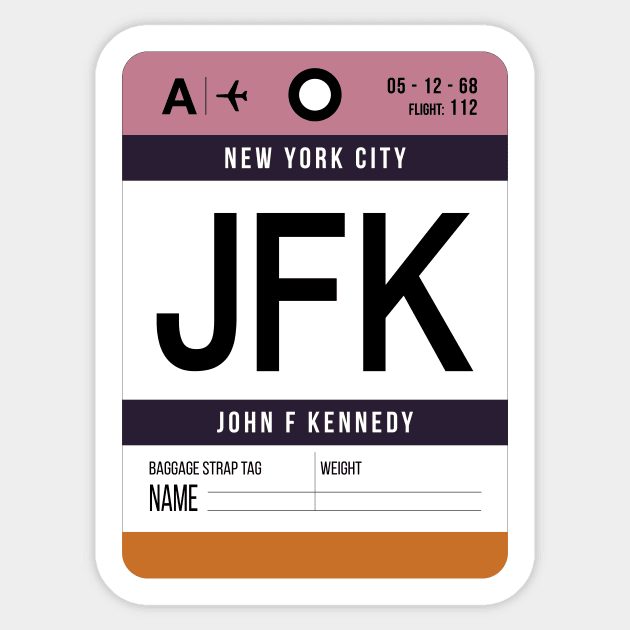 Avgeek Airport code tags - JFK - New York Sticker by ArtByMe